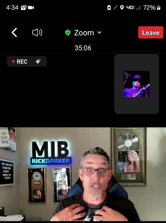 Zoom video call with Rick Barker